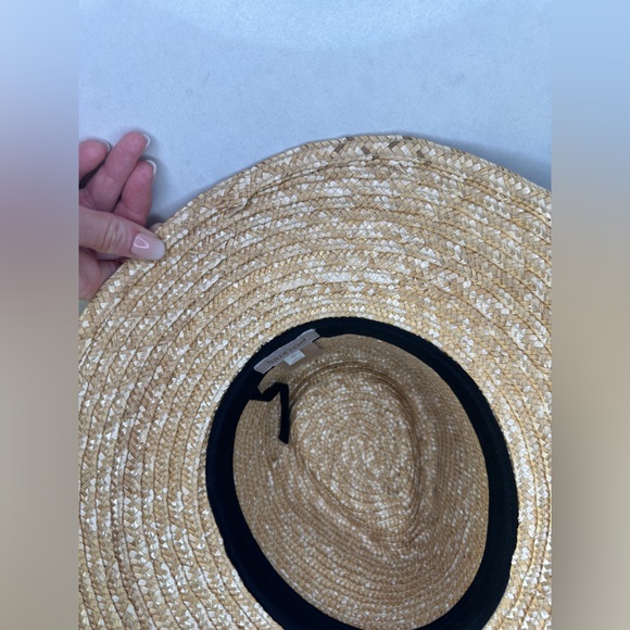 Brixton Joanna tan & black animal print straw hat wide brim summer versatile S - Picture 10 of 11